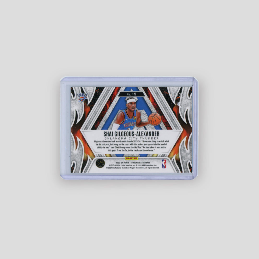 2023-24 Panini Phoenix Shai Gilgeous-Alexander Fire Forged Yellow /35