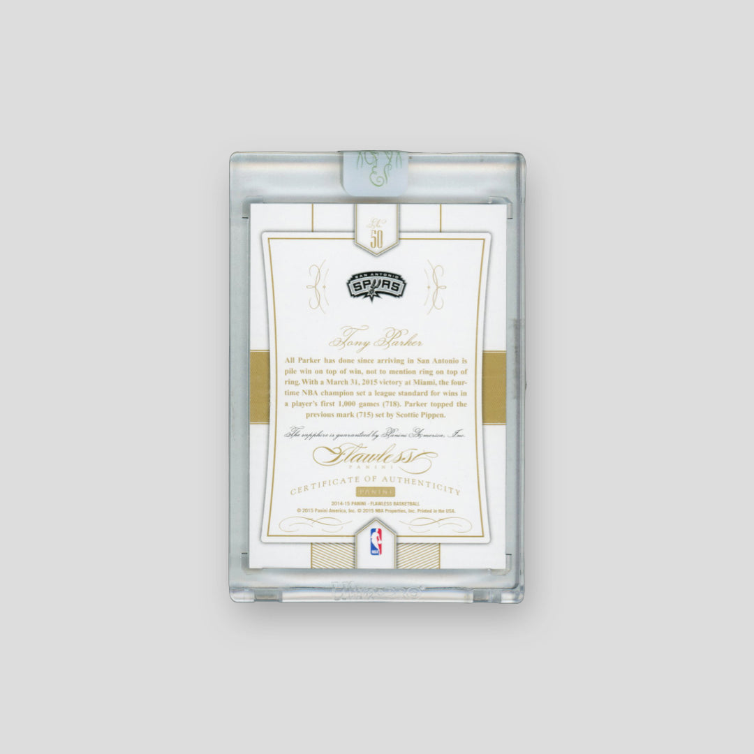 2014-15 Panini Flawless Basketball Tony Parker Sapphire /10