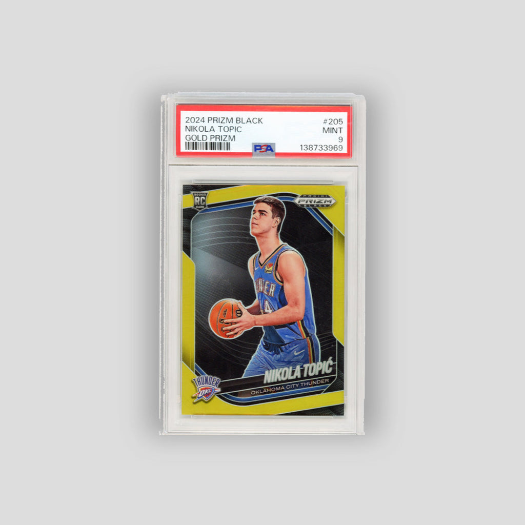 2024-25 Panini Prizm Black Nikola Topic RC Gold Prizm /10 #205 (PSA 9)