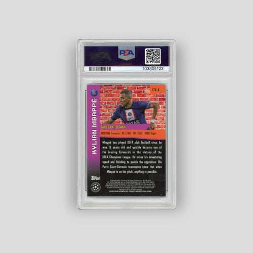 2022-23 Topps Finest The Man Kylian Mbappe Purple Refractor /299 (PSA 10)