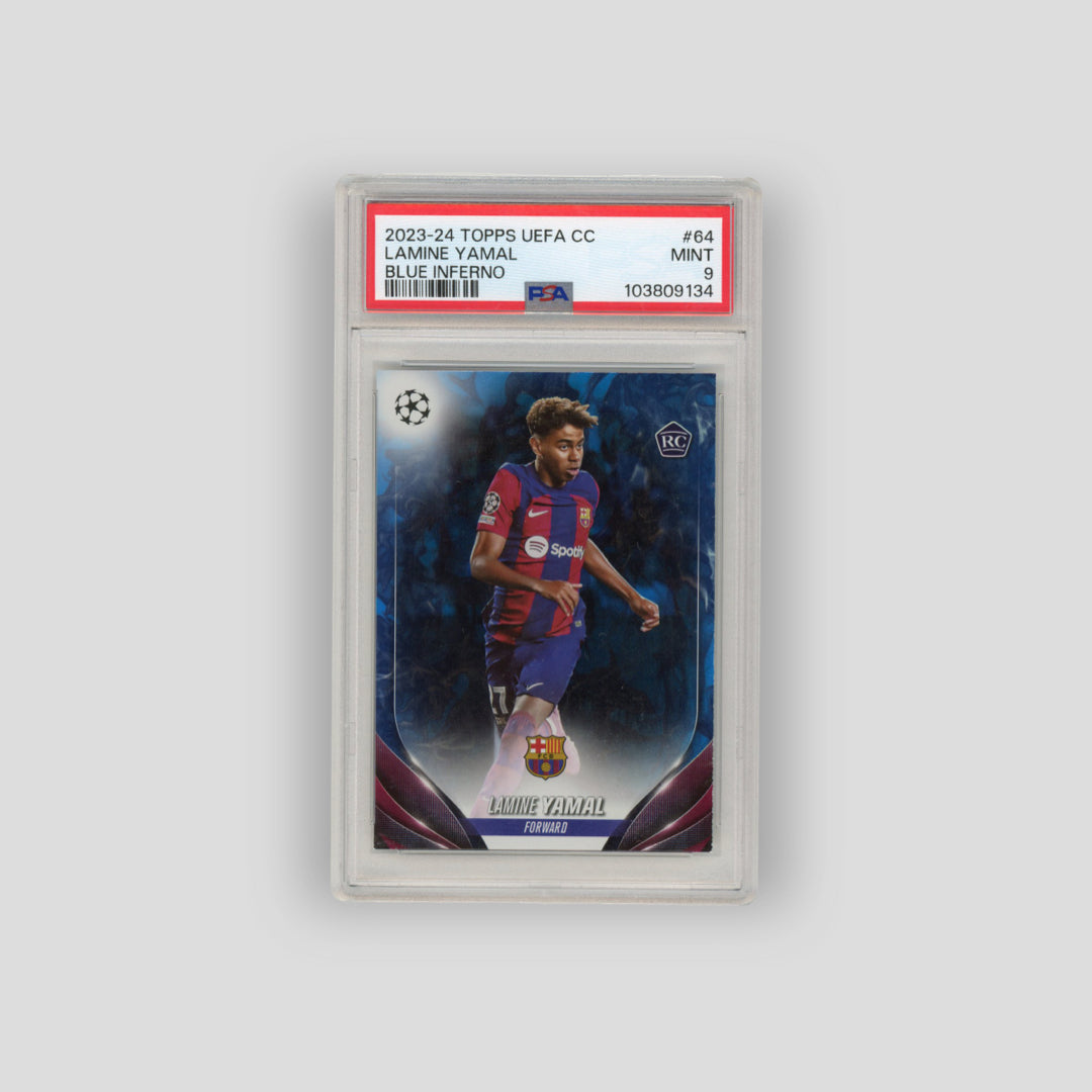 2023-24 Topps UCC Lamine Yamal Blue Inferno #64 (PSA 9)