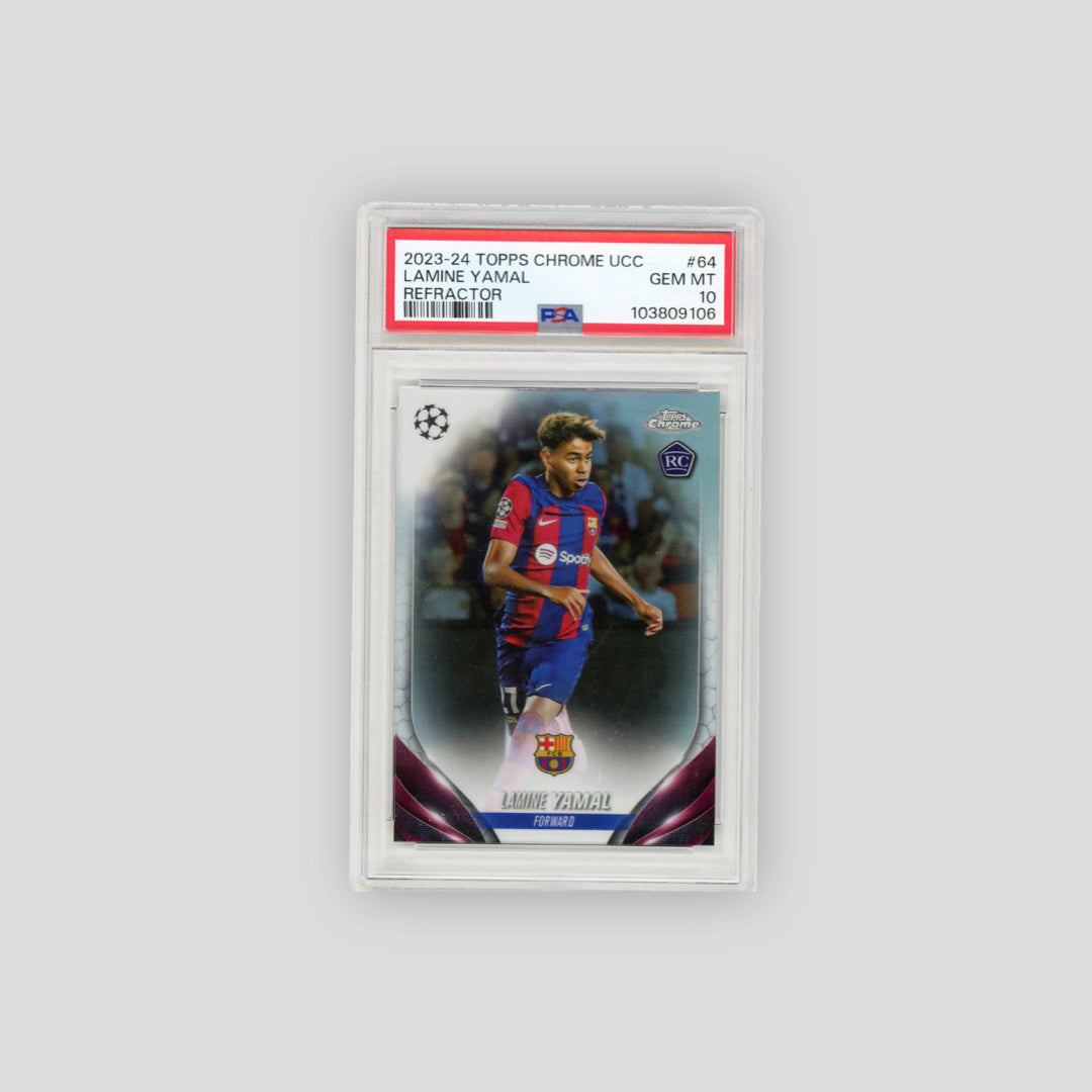 2023-24 Topps Chrome Lamine Yamal Refractor #64 (PSA 10)