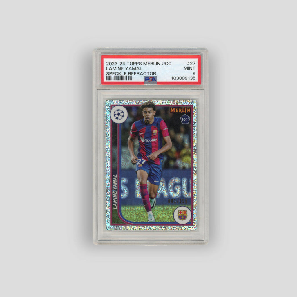 2023-24 Topps Merlin Lamine Yamal Speckle Refractor /150 #27 (PSA 9)