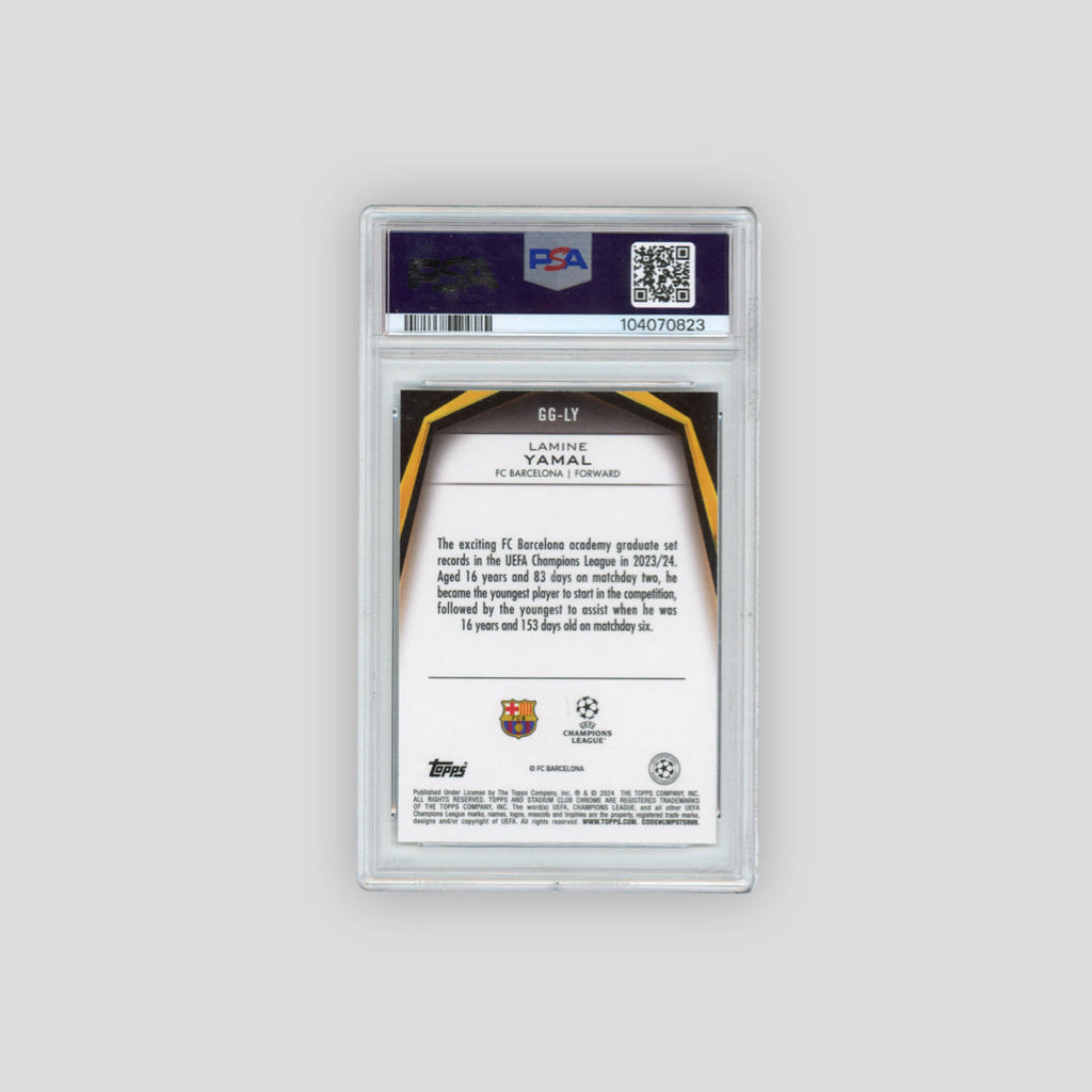 2023-24 Topps Stadium Club Lamine Yamal Glimpses of Gold #GGLY (PSA 10)