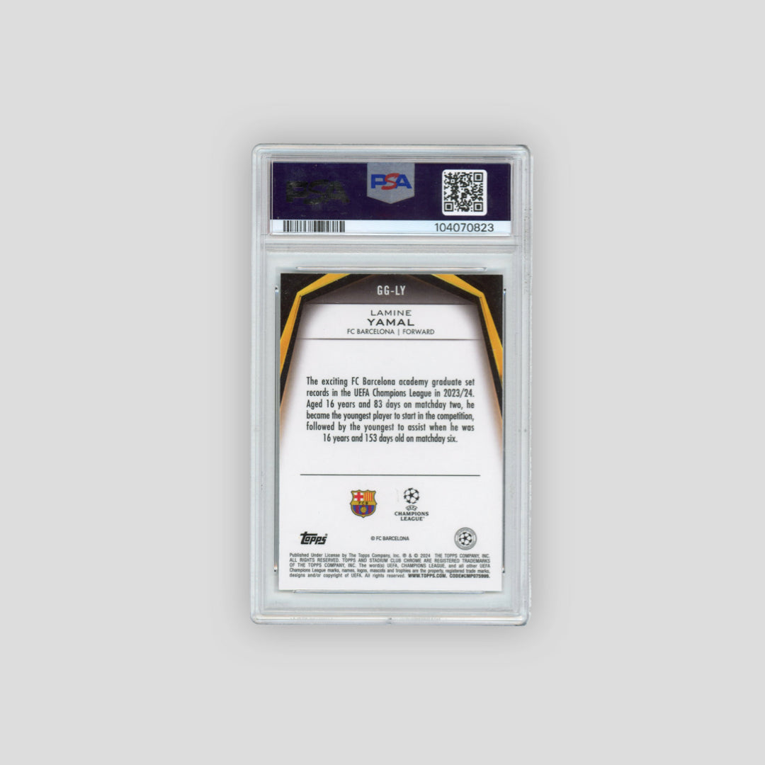 2023-24 Topps Stadium Club Lamine Yamal Glimpses of Gold #GGLY (PSA 10)