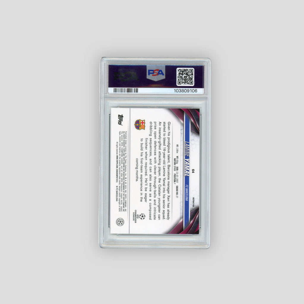 2023-24 Topps Chrome Lamine Yamal Refractor #64 (PSA 10)