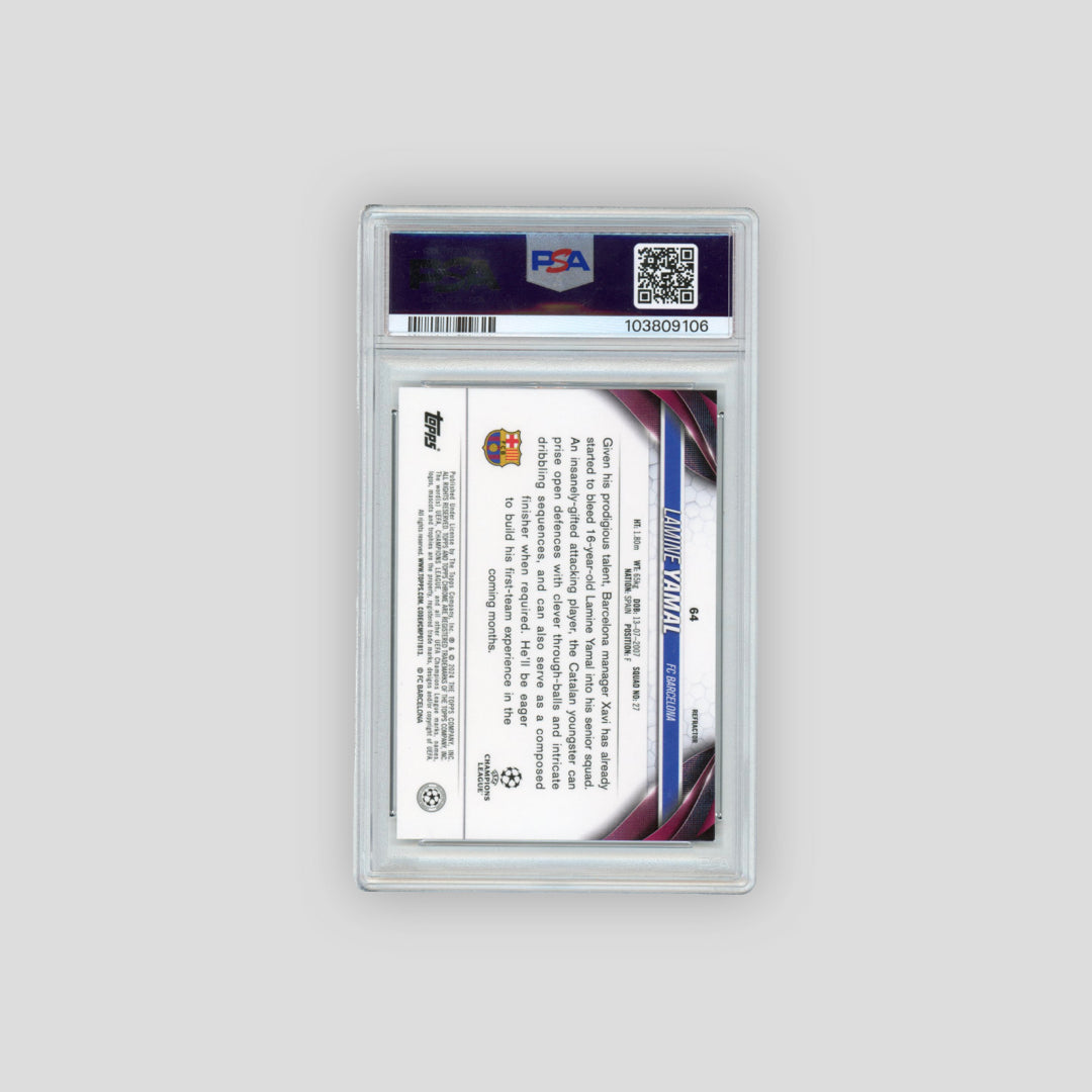 2023-24 Topps Chrome Lamine Yamal Refractor #64 (PSA 10)