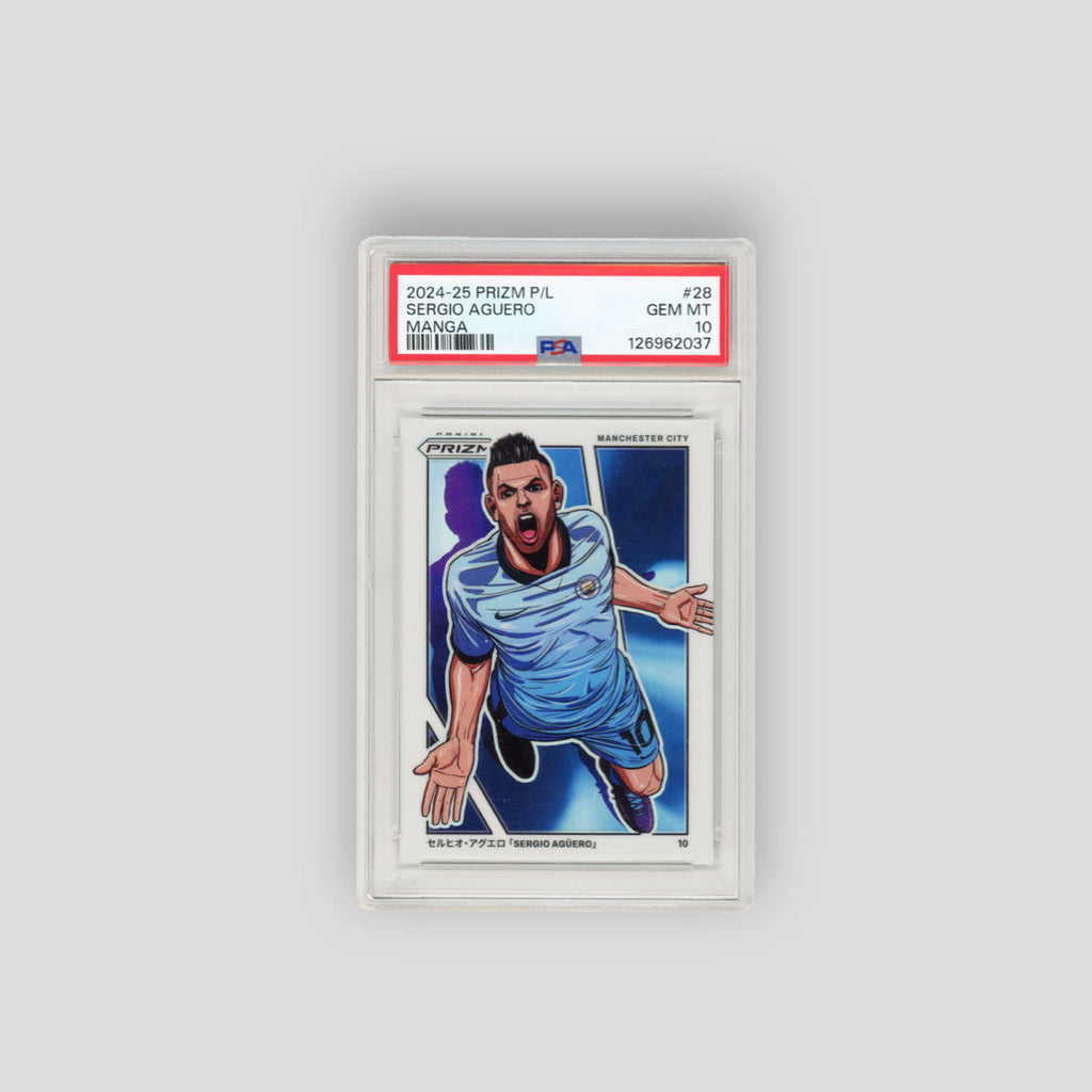 2024-25 Panini Prizm Premier League Manga Sergio Aguero #28 (PSA 10)
