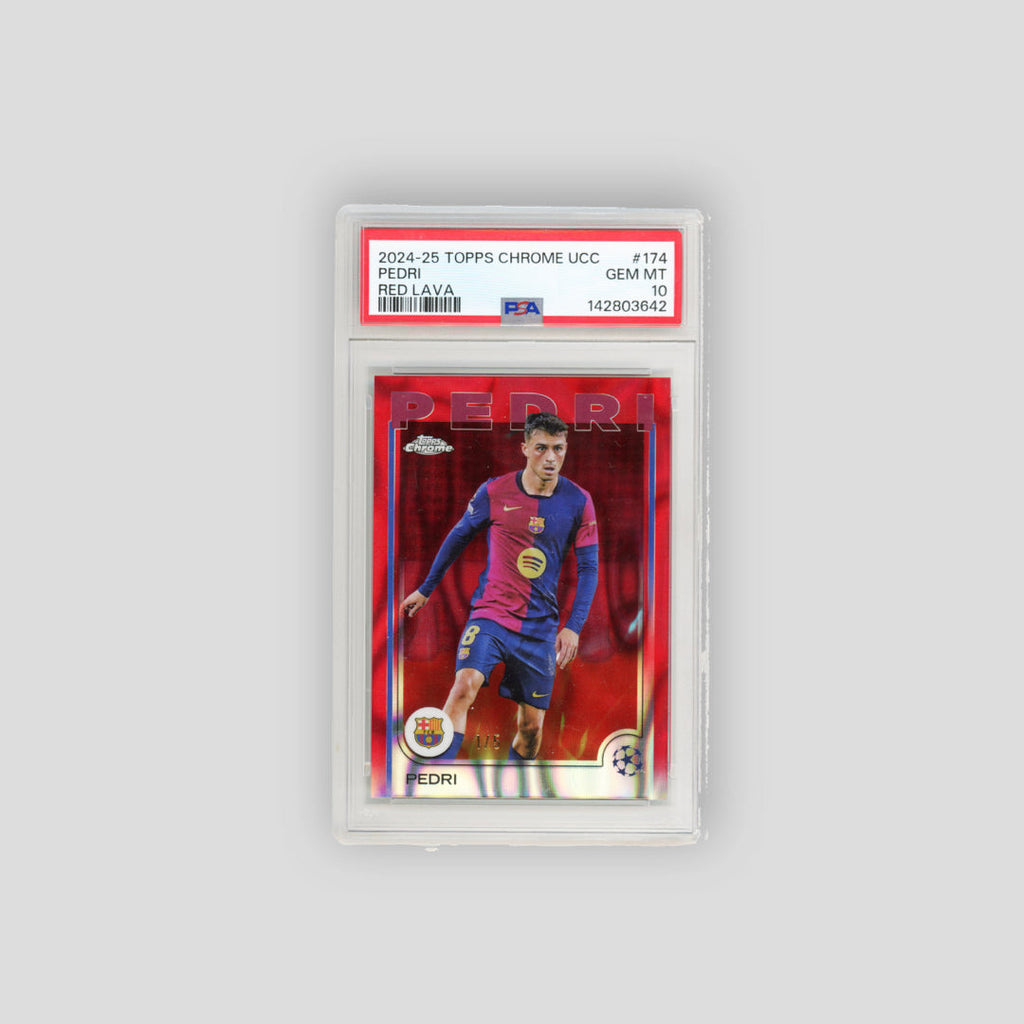 2024-25 Topps Chrome Pedri Red Lava /5 #174 (PSA 10)