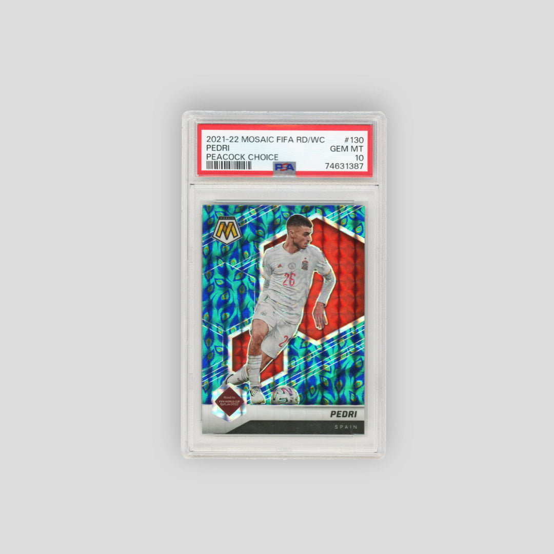2021-22 Panini Mosaic FIFA Road to World Cup 2022 Qatar Pedri Peacock #130 (PSA 10)