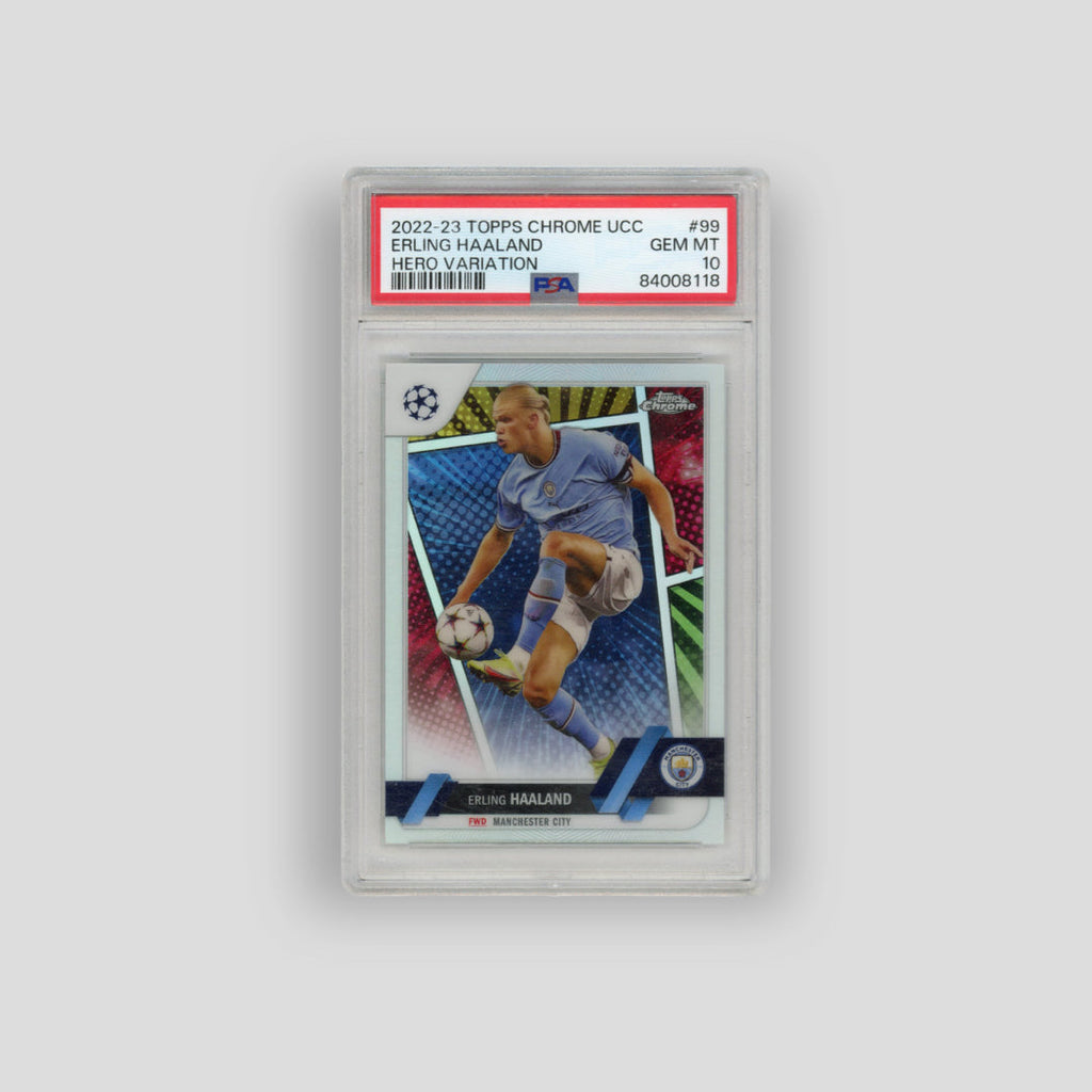 2023-24 Topps Chrome UCC Erling Haaland  Hero Variation SSP #99 (PSA 10)