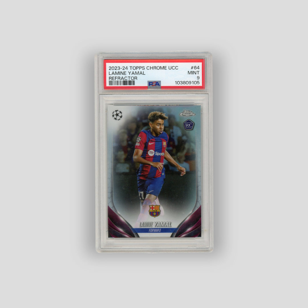 2023-24 Topps Chrome Lamine Yamal Refractor #64 (PSA 9)
