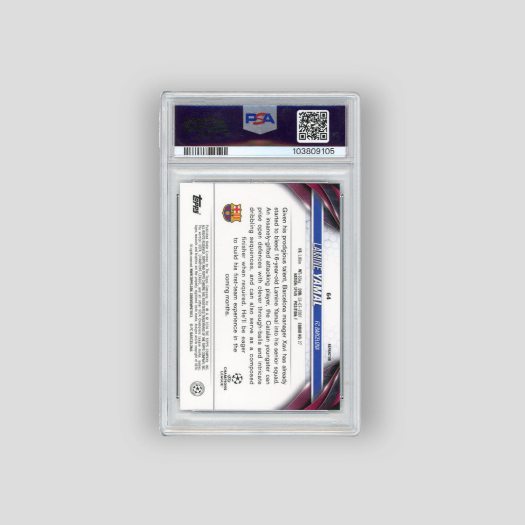 2023-24 Topps Chrome Lamine Yamal Refractor #64 (PSA 9)