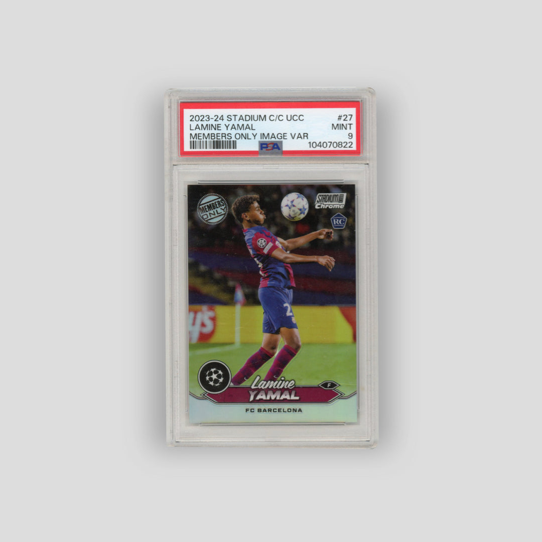 2023-24 Topps Stadium Club Chrome Lamine Yamal Members Only Refractor #27 (PSA 9)
