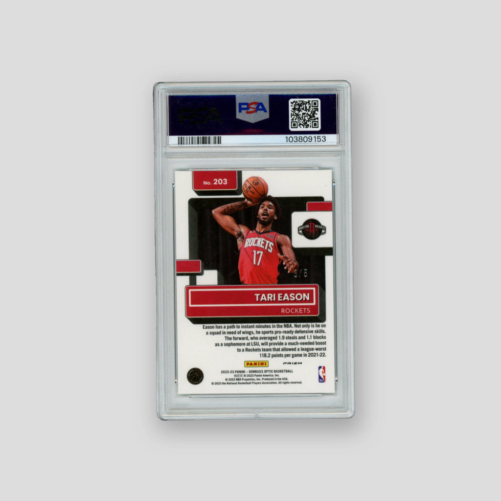 2022 Panini Donruss Optic Basketball Tari Eason Green /5 (PSA 9)