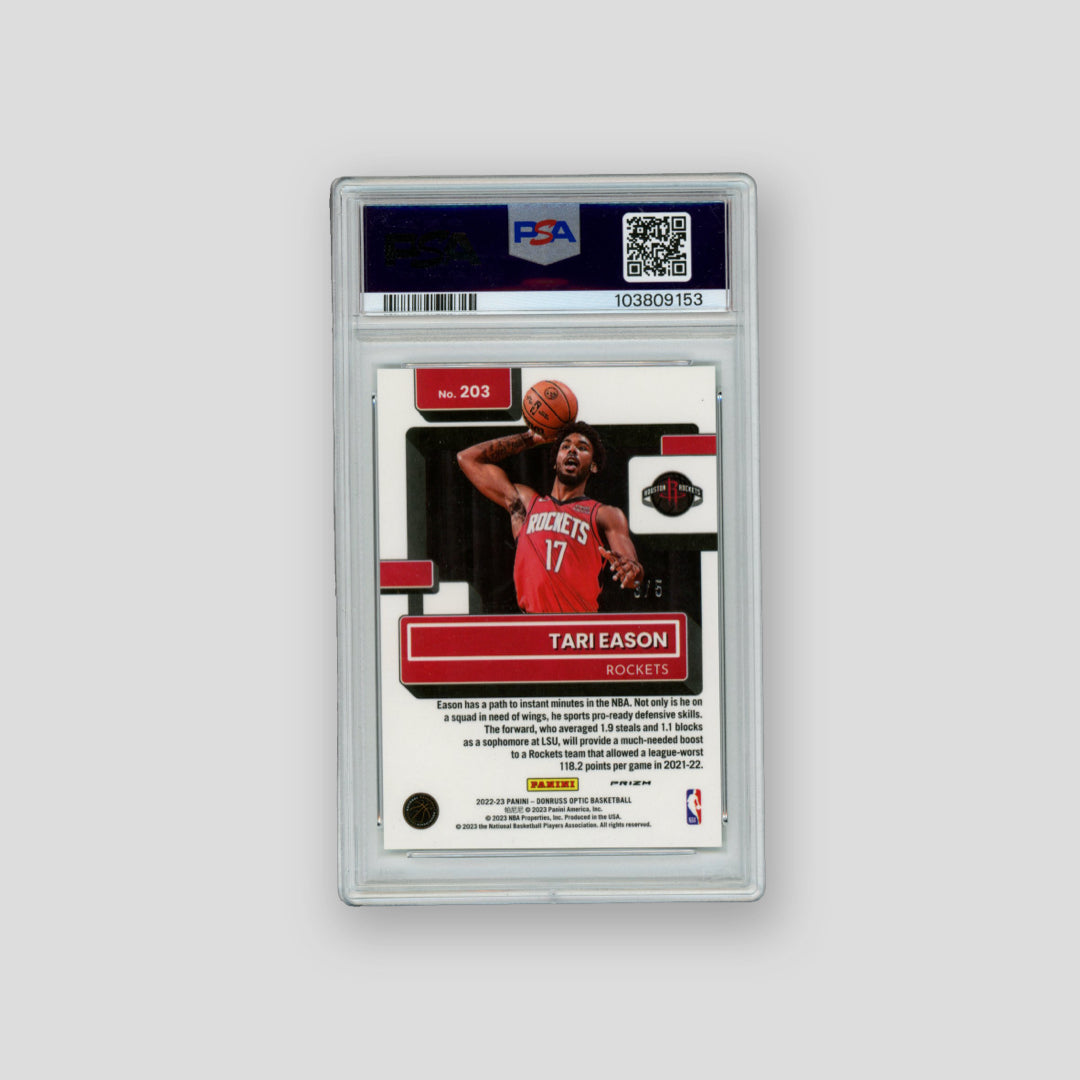 2022 Panini Donruss Optic Basketball Tari Eason Green /5 (PSA 9)